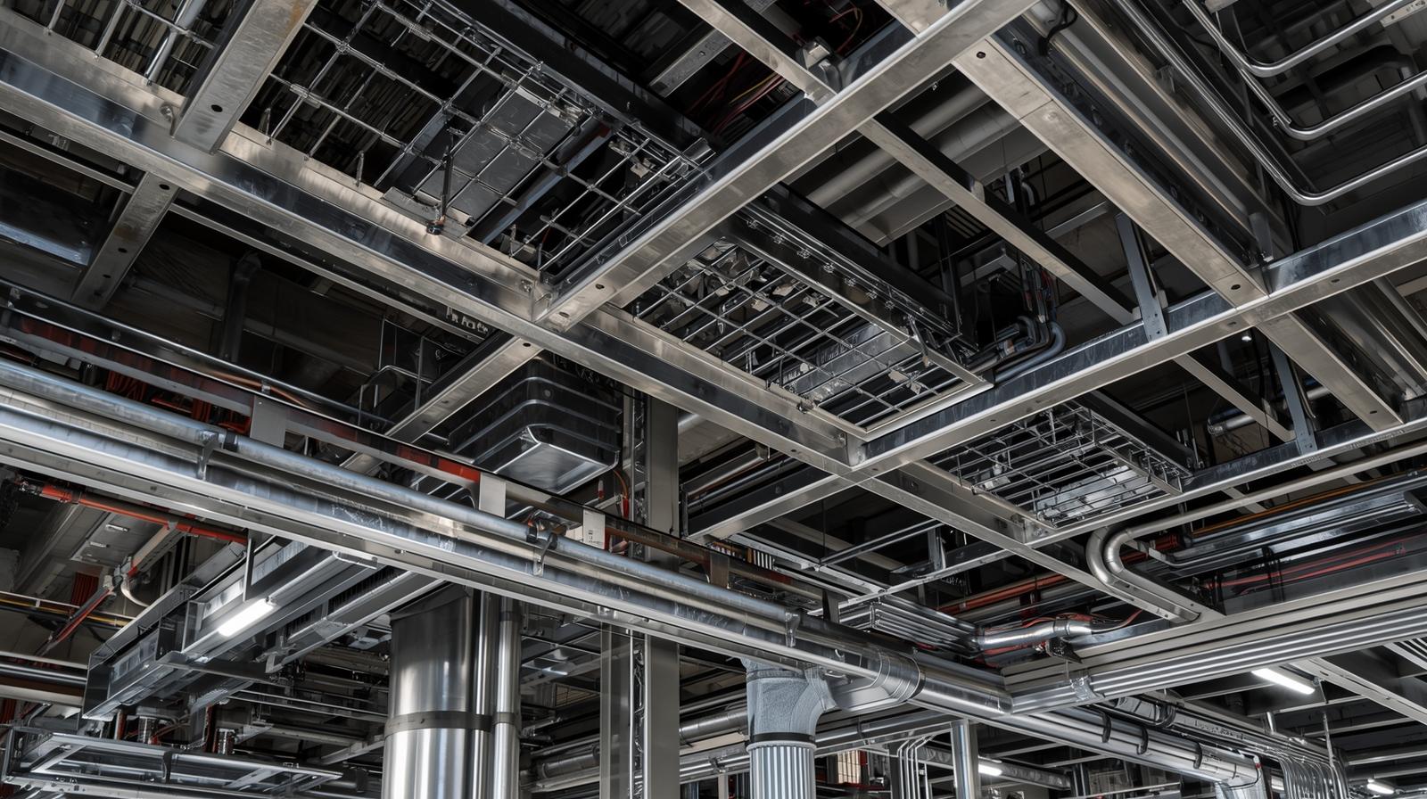 Calhas e caminhos de cabos